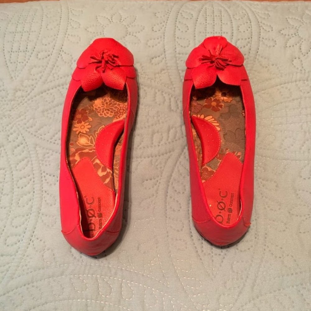 Born Concept Bright Pink Leather Flats Sz 10